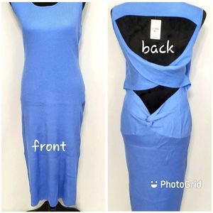 NWT Ashley Stewart Stretch Maxi Dress with Criss Cross Backing‎ (D350)